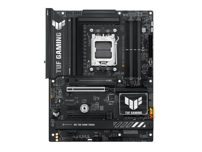 ASUS TUF GAMING B850-PLUS WIFI - Bundkort - ATX - Socket AM5 - AMD B850 Chipset - USB-C 3.2 Gen 2x2, USB-C 3.2 Gen2, USB 3.2 Gen 2, USB 3.2 Gen 1 - 2.5 Gigabit LAN, Wi-Fi 7, Bluetooth - onboard grafik (CPU påkrævet) - HD Audio (8-kanaler)