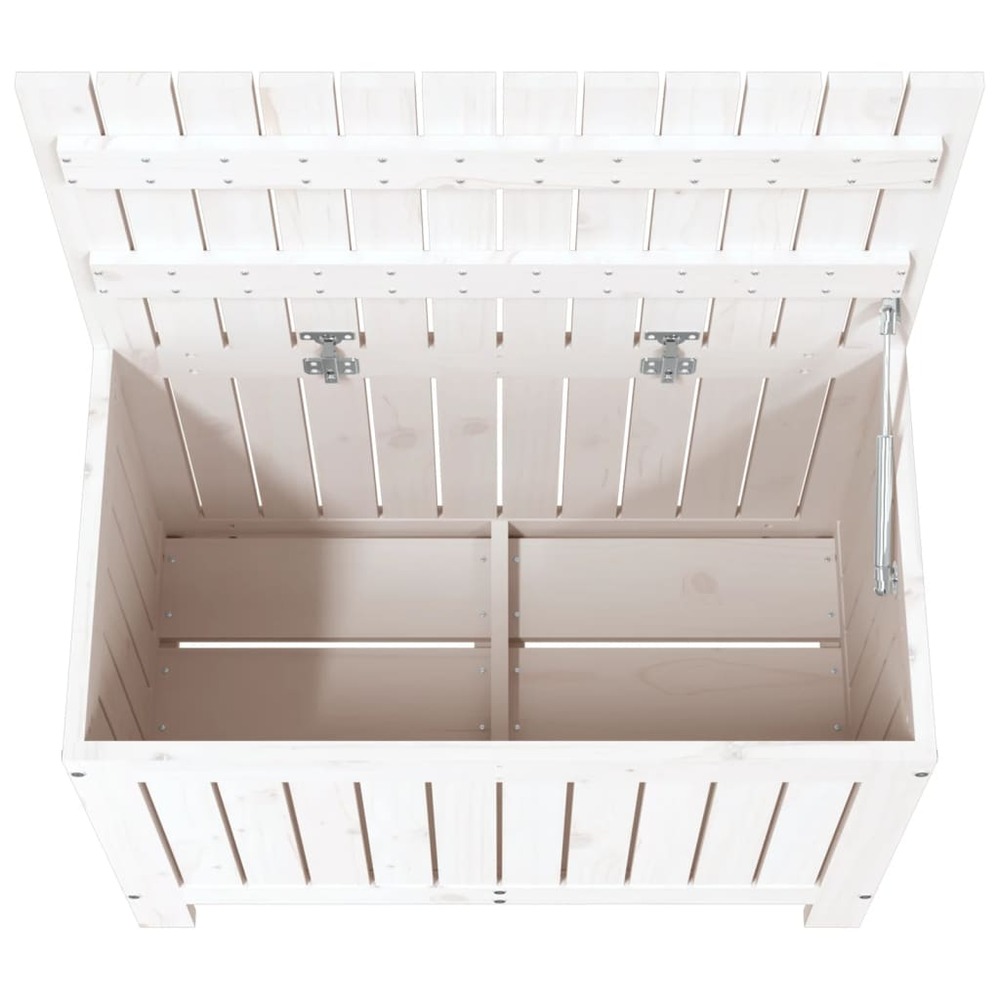 Boîte de rangement de jardin blanc 76x42,5x54 cm bois de pin