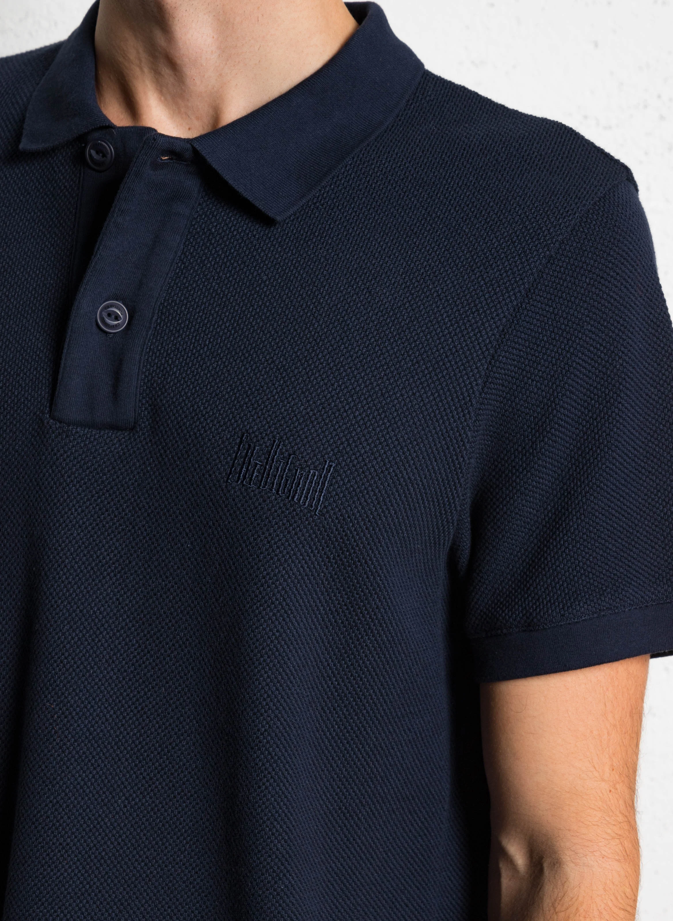 CITY - Polo droit en coton piqué mélangé | Bleu