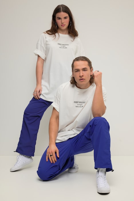 T-Shirt, oversized, Print, Rundhals, Halbarm, Unisex