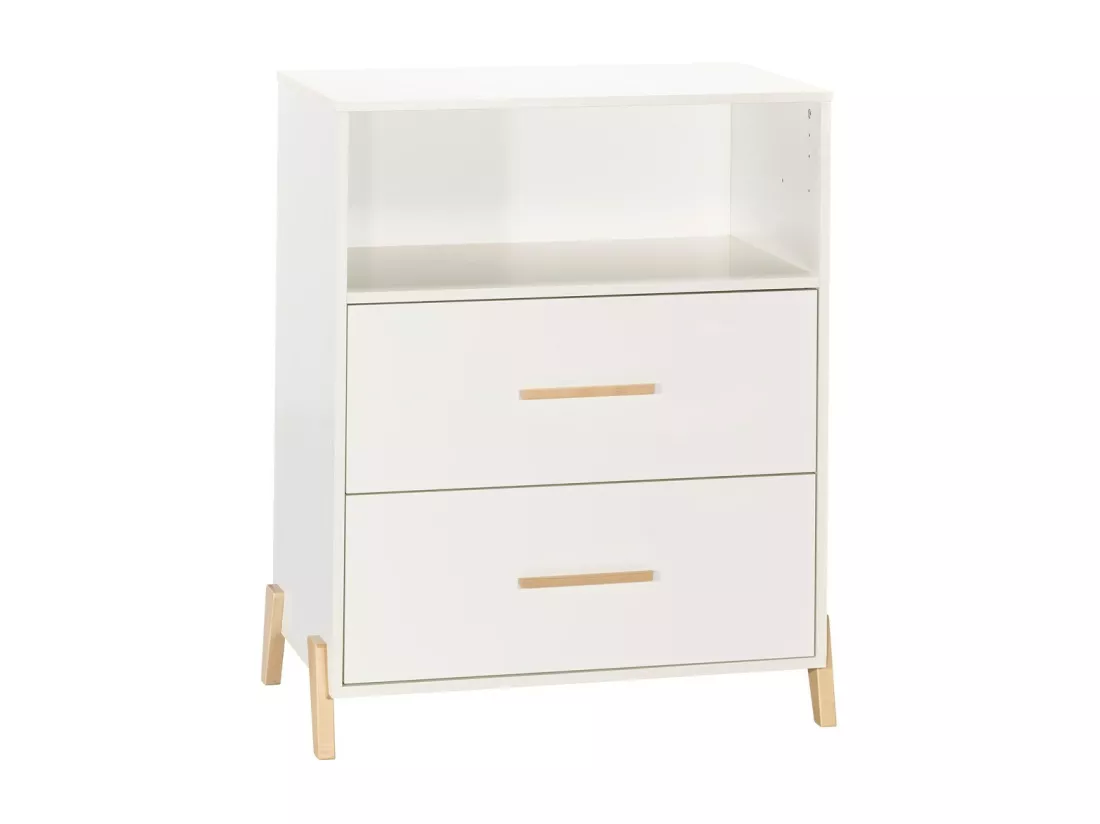 Commode à langer sur pieds en bois blanc