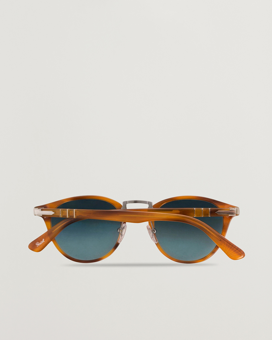 Persol 0PO3108S Polarized Sunglasses Striped Brown/Gradient Blue