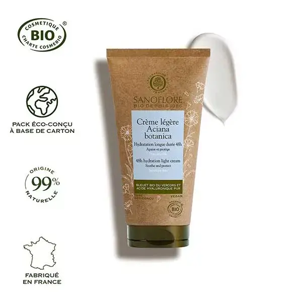 Sanoflore Aciana Botanica Creme Leve Hidratação 48h Orgânico 50ml