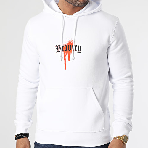 Sweat Capuche Bravery Cap Blanc