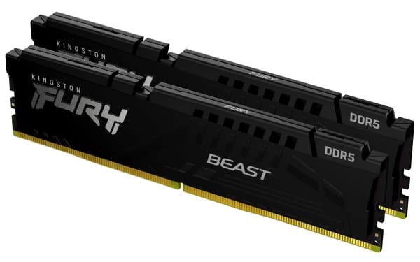 Kingston FURY Beast - DDR5 - sett - 64 GB: 2 x 32 GB - DIMM 288-pin - 6000 MT/s / PC5-48000 - CL30 - 1.4 V - ikke-bufret - on-die ECC - svart