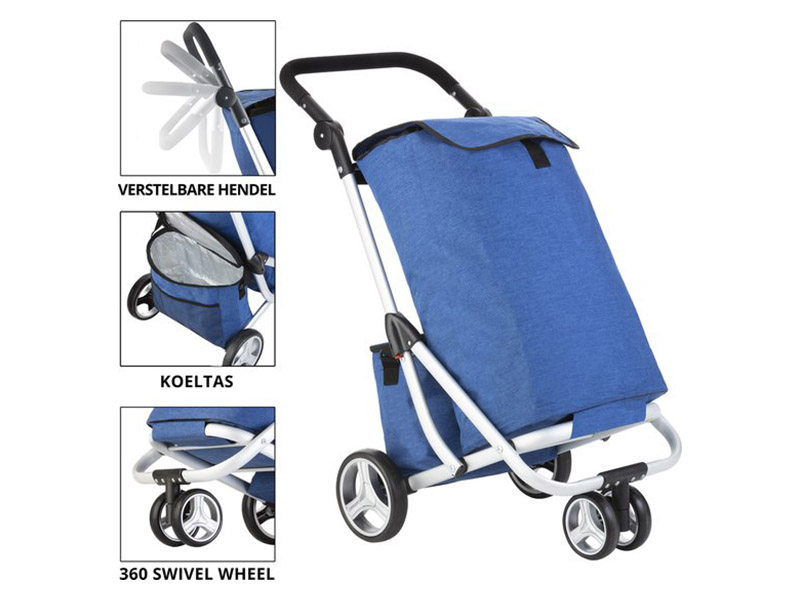 Cruiser 3-Wheel 58 liter boodschappentrolley met koeltas - Blue