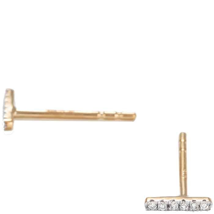 Boucles d'oreilles - Precious barrette - Or jaune 375/1000 & diamant