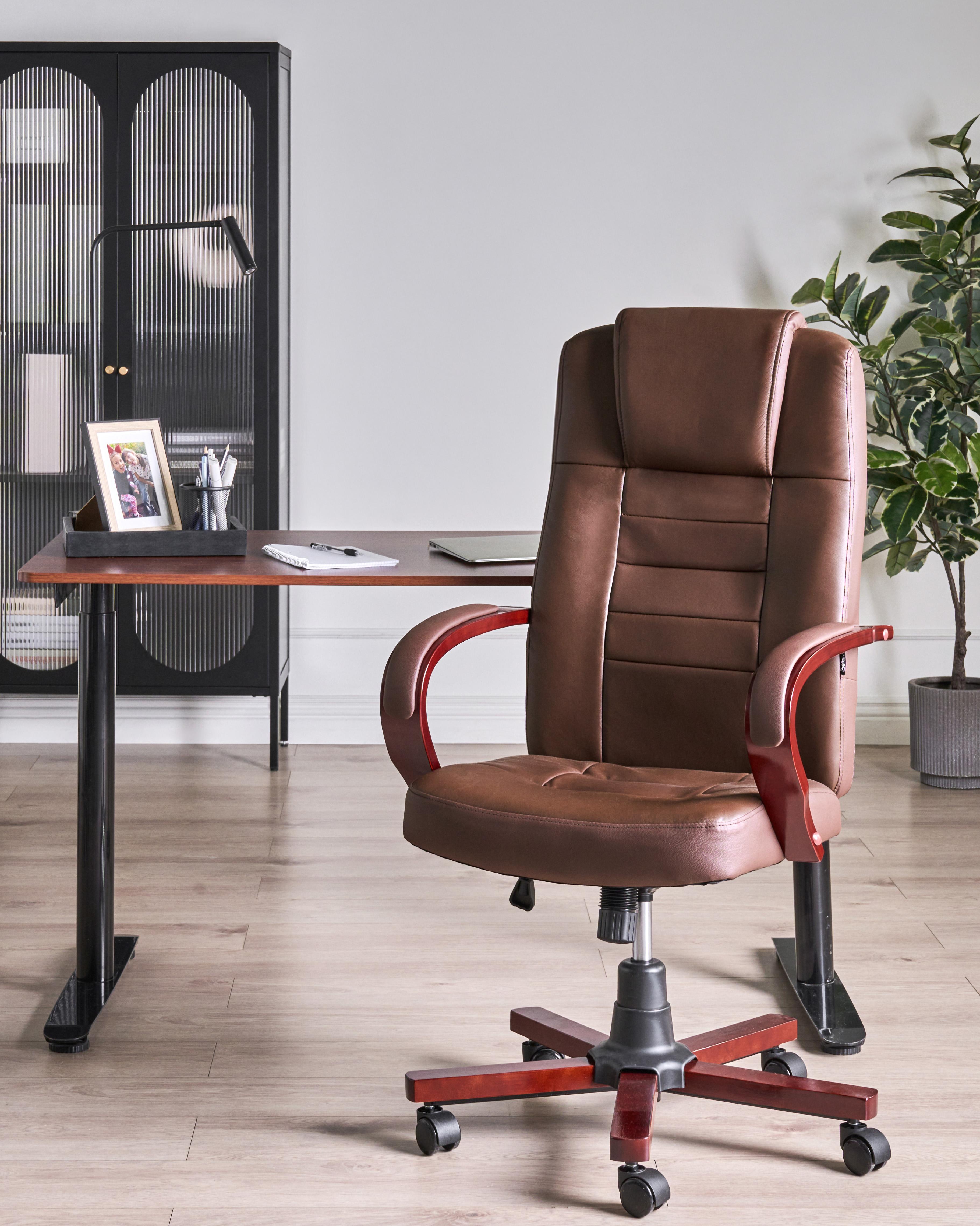 Massagestoel DIAMOND met verwarming Leer Donkerbruin