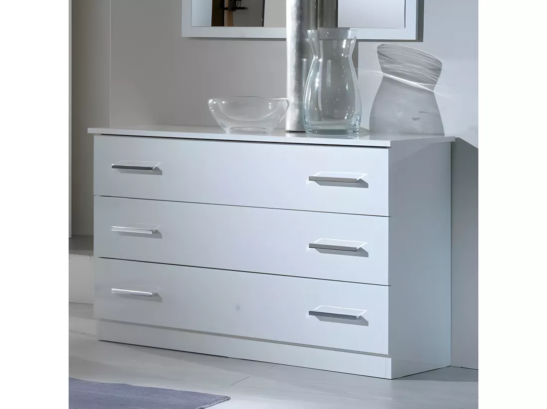 Chambre Complète 180x200 Laqué Blanc Brillant - AREZZO