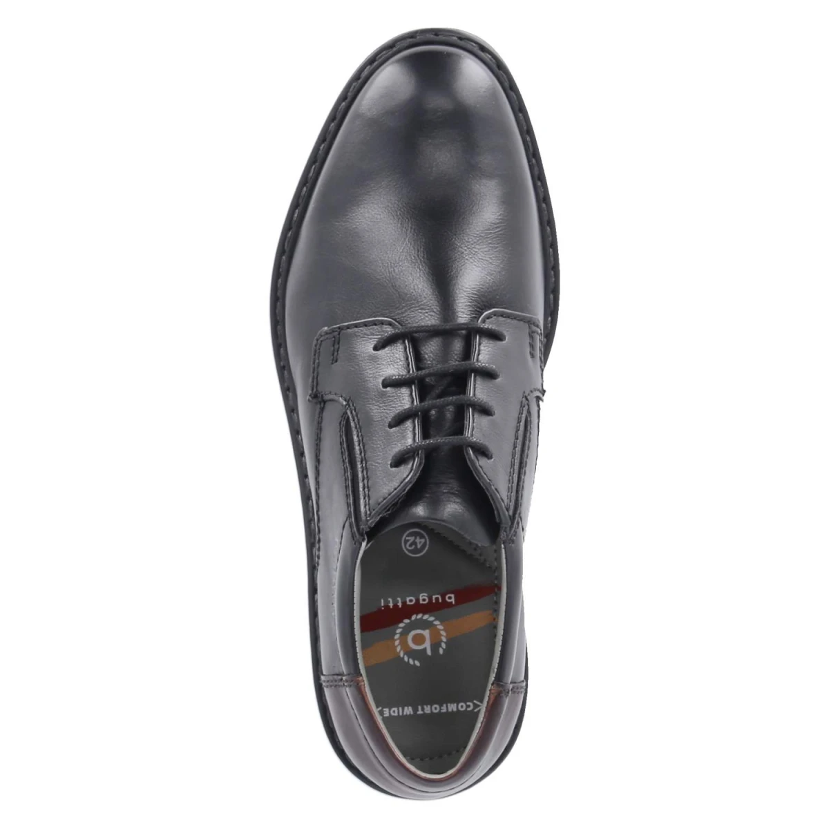 BugattiHalbschuhe - black / dark brown