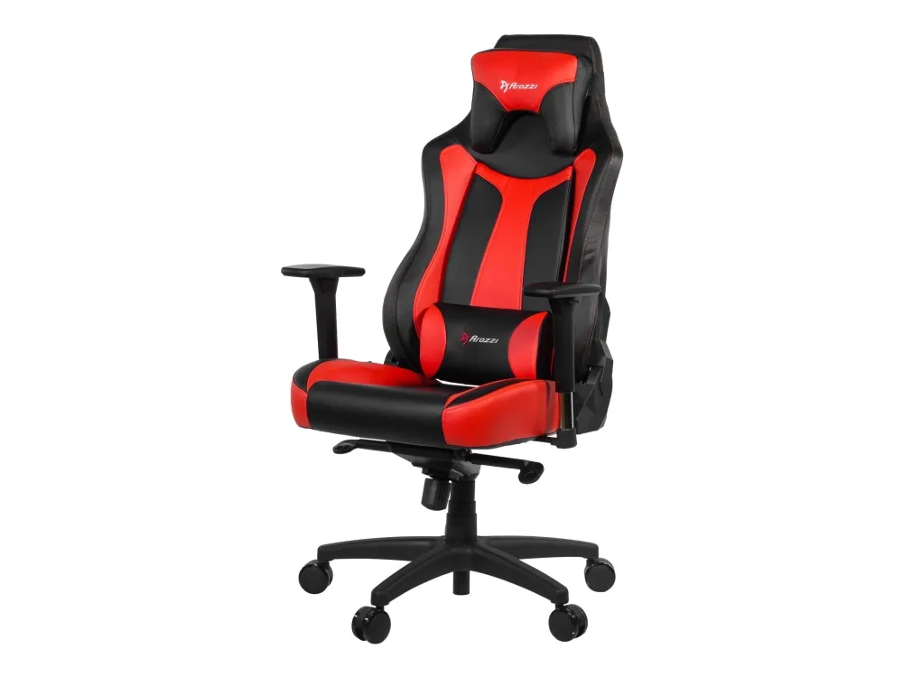 Arozzi Vernazza - Stol - ergonomisk - armstøtter - T-formet - drejeled - metal, polyuretan-læder - rød