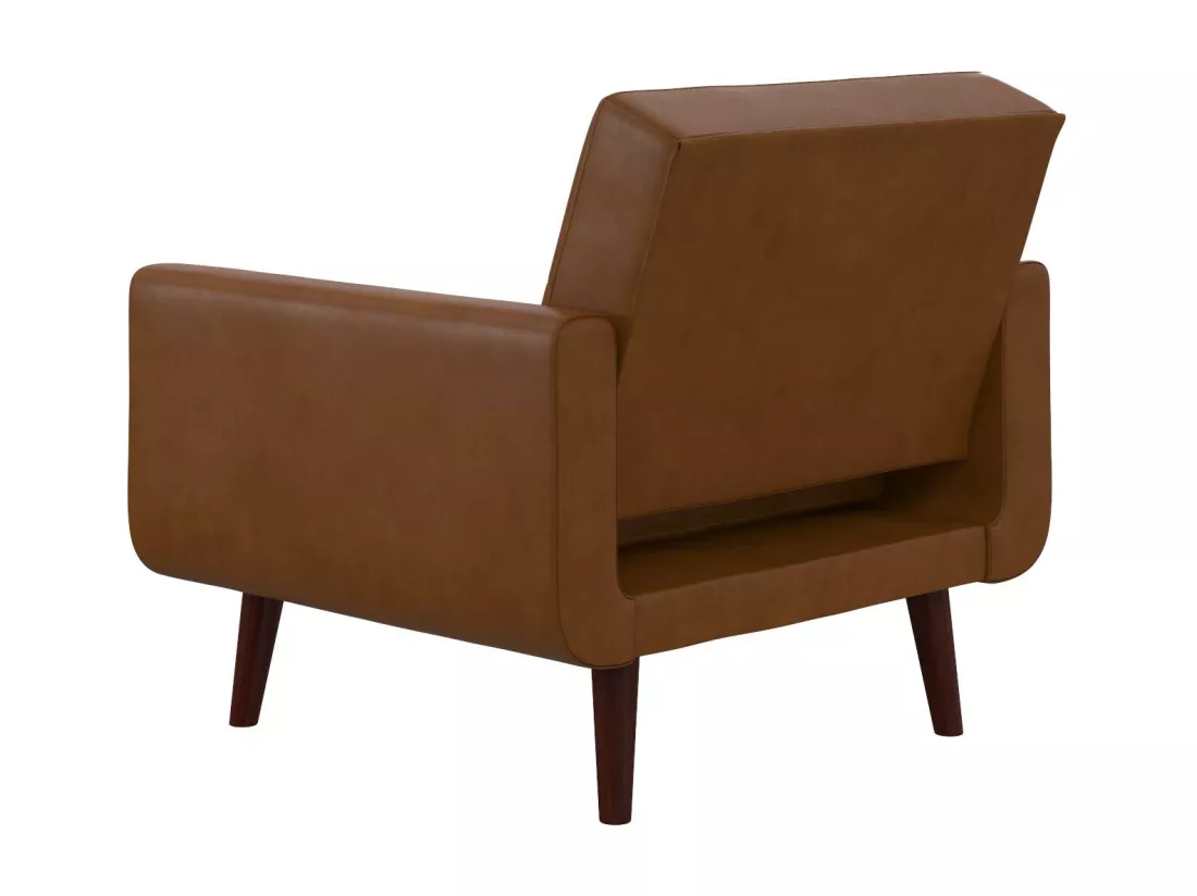 Nola | Chaise d'appoint en faux cuir camel