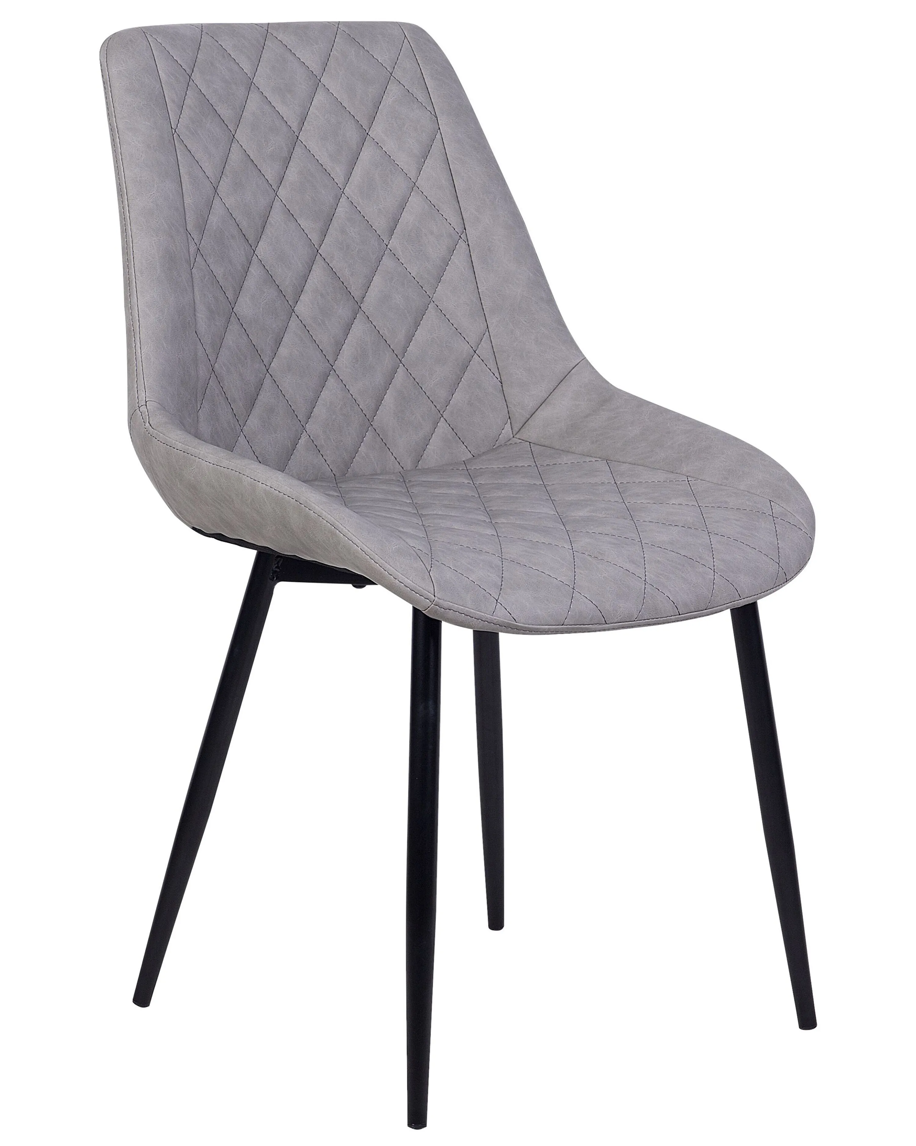 Set van 2 eetkamerstoelen MARIBEL Kunstleer Lichtgrijs