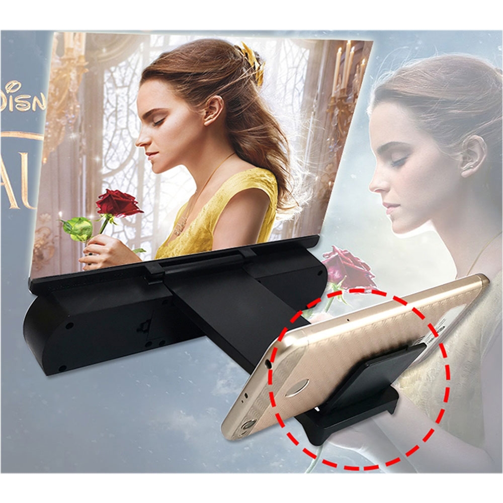 Faltbare 3D Handy Lupe 10 Zoll Heimkino Bildschirm Vergrösserungsglas Screen Projektor   Bluetooth Lautsprecher - Schwarz