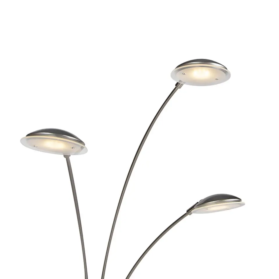 Qazqa vloerlampen sixties zilverkleurig geïntegreerde led