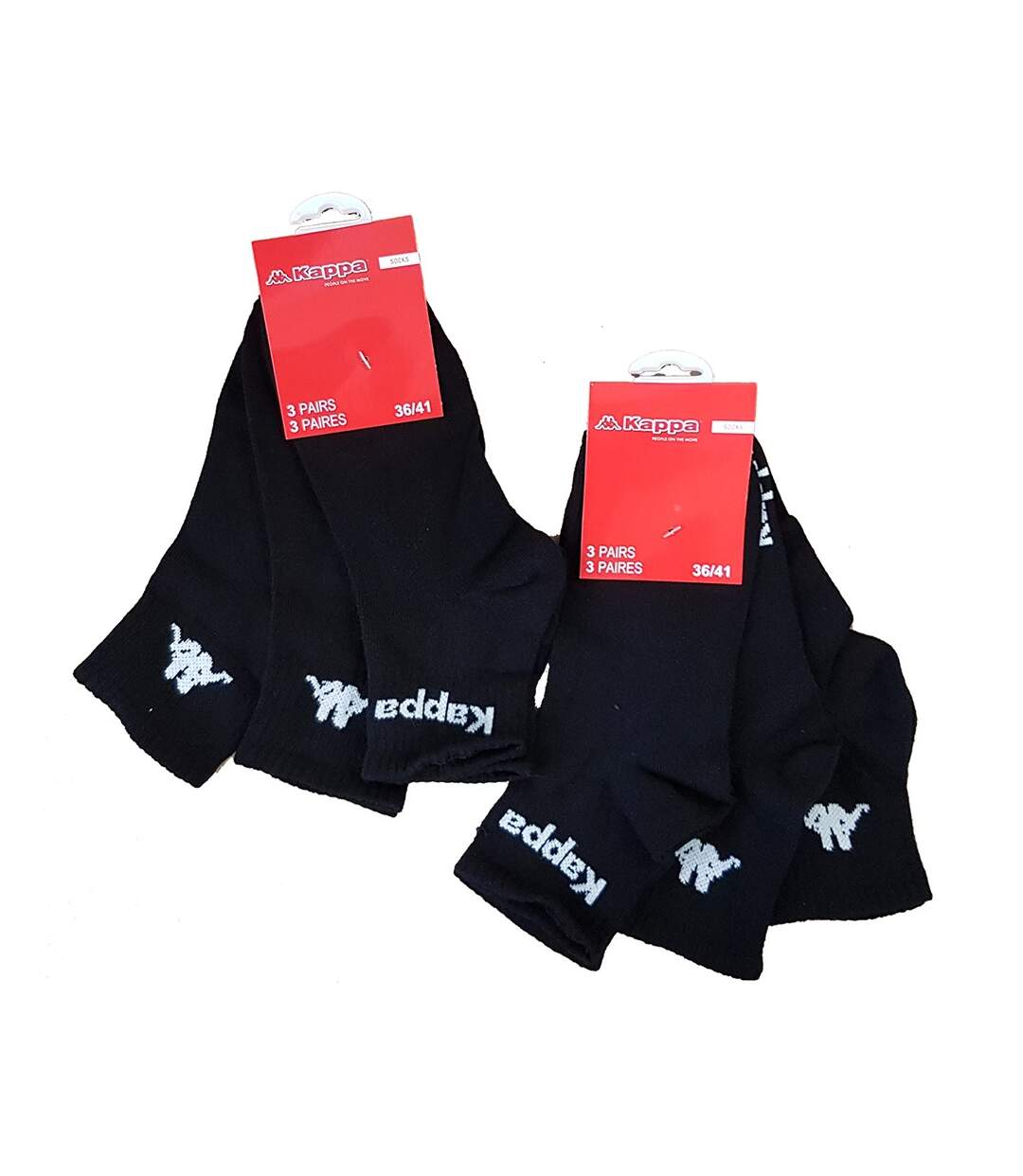 Chaussettes Femme KAPPA Sport, Urbain et confort -Assortiment modèles photos selon arrivages- Pack de 6 Paires Noires