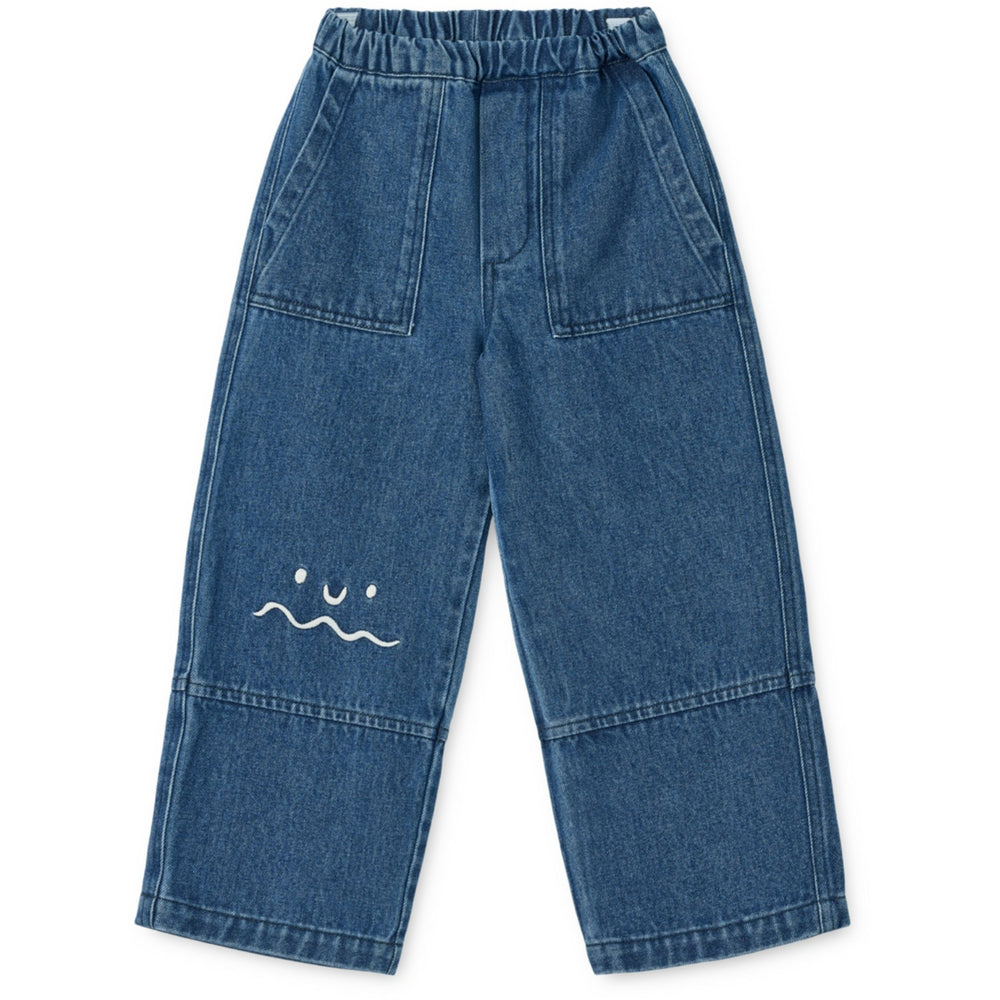 Køb LIEWOOD Medium Blue Denim Cesar Placement Denim Bukser