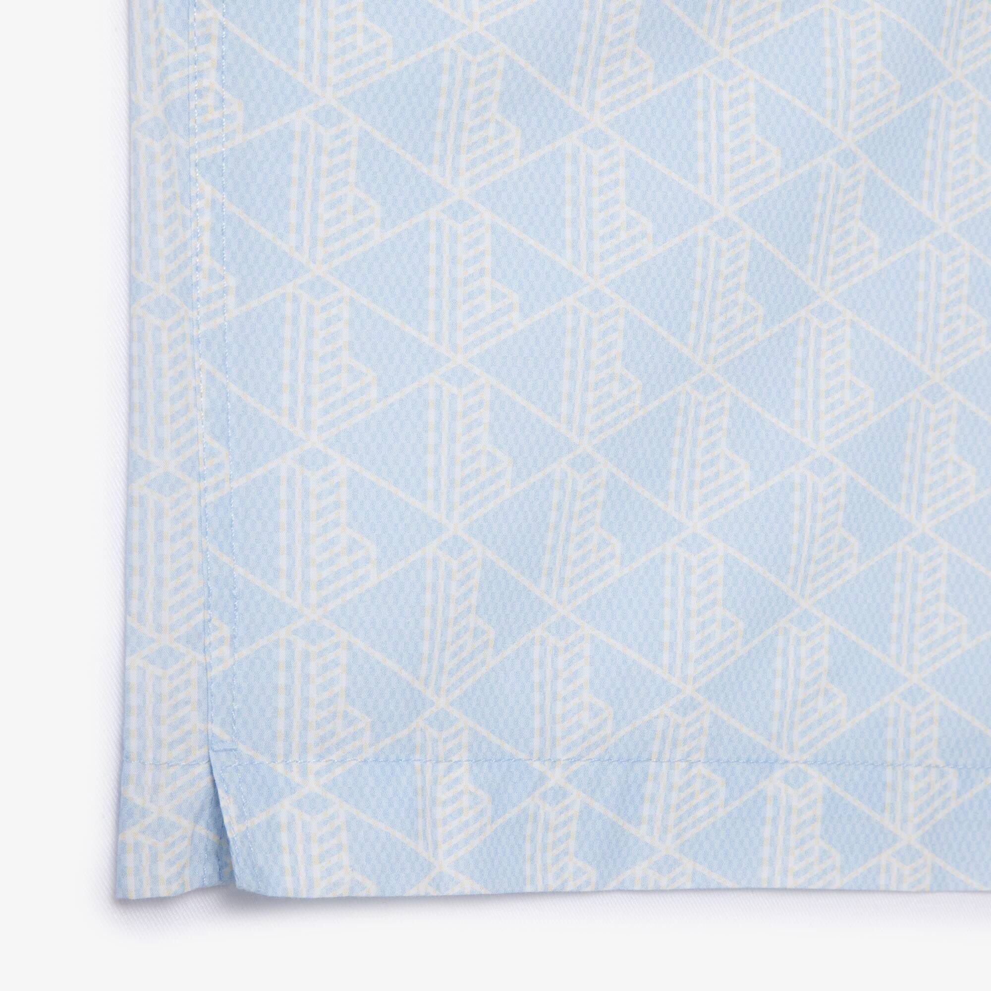 Kurzärmeliges Hemd mit Monogramm-Aufdruck Kurze Armel - Blau - Lacoste - Herren