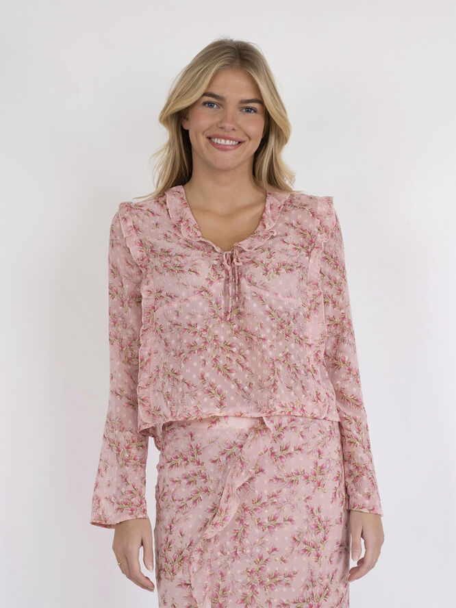 Neo Noir Carola Dot Print Blouse Lyserød