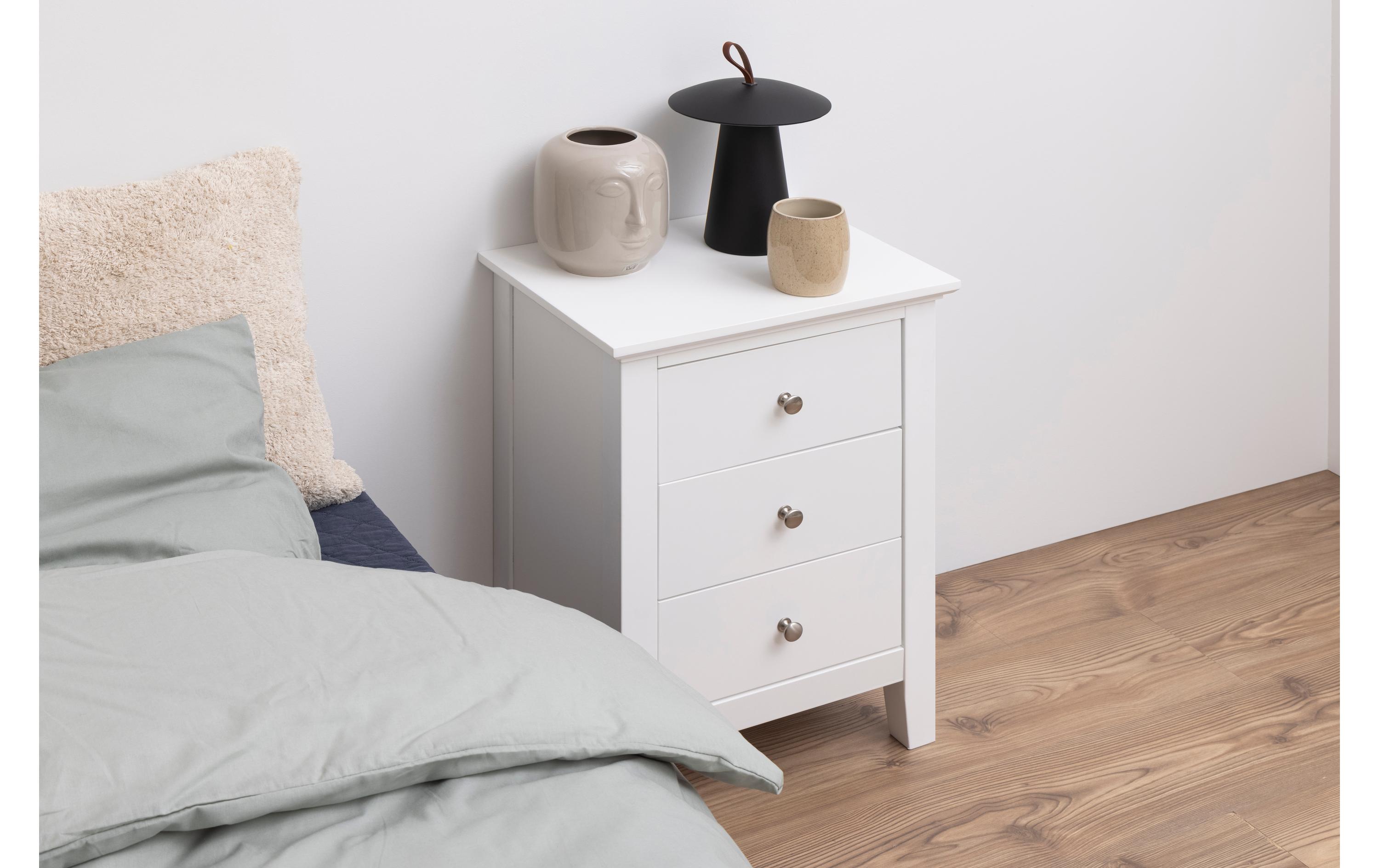 Nachttisch Linnea 45 cm x 62.8 cm, Weiss glanzNachtkommode