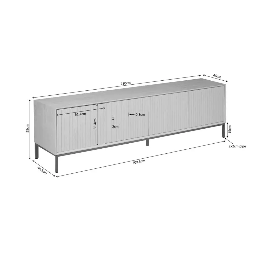 Starfurn - Tv meubel Madison - Bruin - 45x210x55 cm