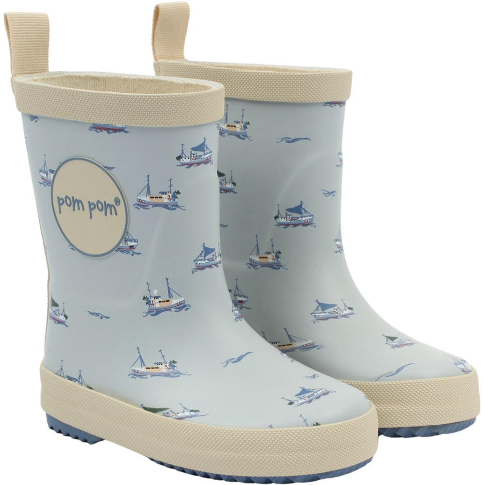 Køb Pom Pom Pearl Blue Boat AOP Bliss Gummistøvler AOP