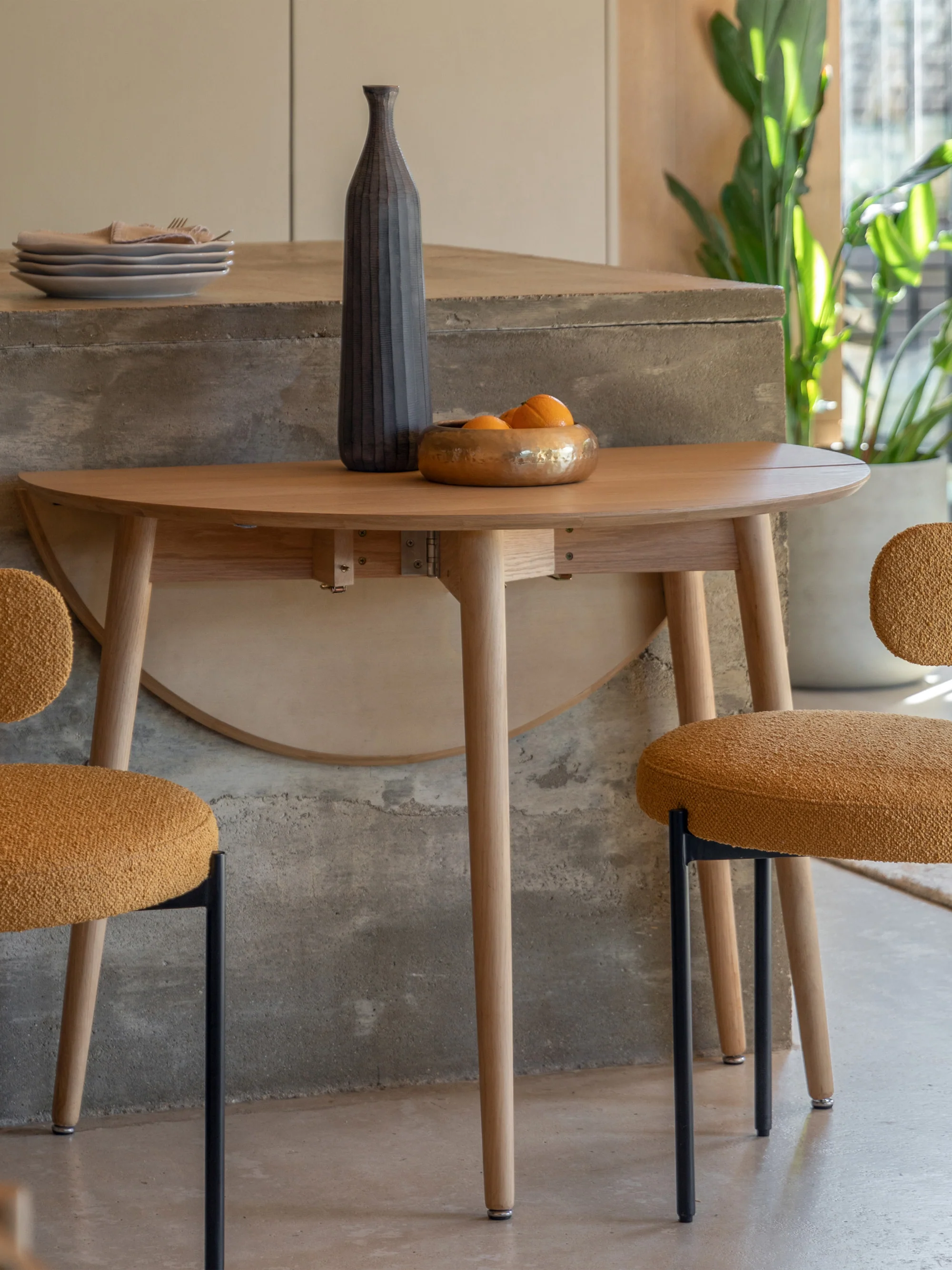 Ronde uitschuifbare eettafel Hatfield