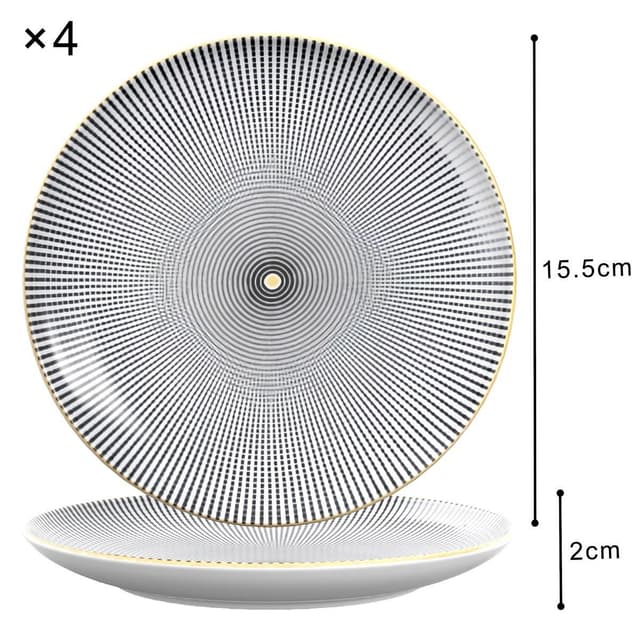 4x Porcelænstallerken Tallerken Serveringstallerken
