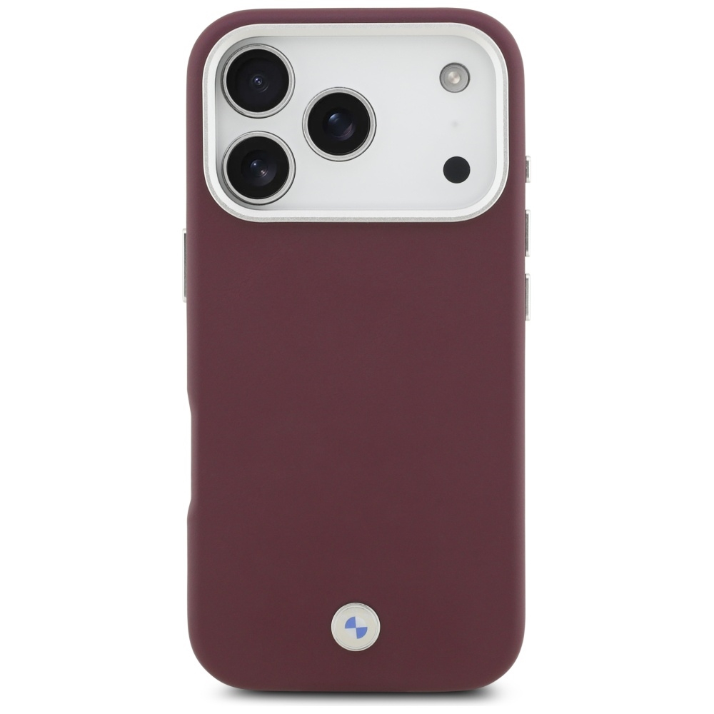 iPhone 17 Pro MagSafe Leder Hardcase Hülle Sign Full Wrapped Metal (BMHMP17L23PUFWR) - Weinrot