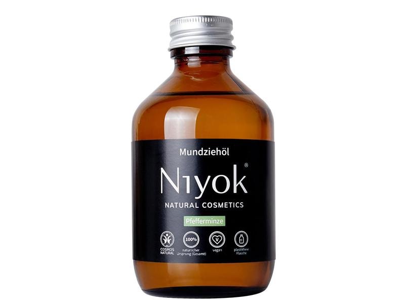 Niyok Mundziehöl Pfefferminze 200 ml Natürliche Mundpflege mit Kokosöl