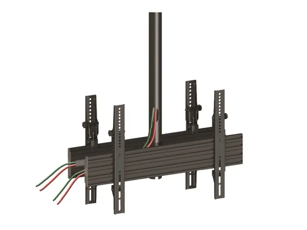 Multibrackets M Ceiling Mount Pro MBC1UX2 - Monteringssæt (loftsplade, loftspladeafdækning, 4 vippearme, 2 pæleklemmer, 2 skinner, 2 forlængerrør (80 cm)) - for 2 LCD displays - aluminium, stål - sort - skærmstørrelse: 40