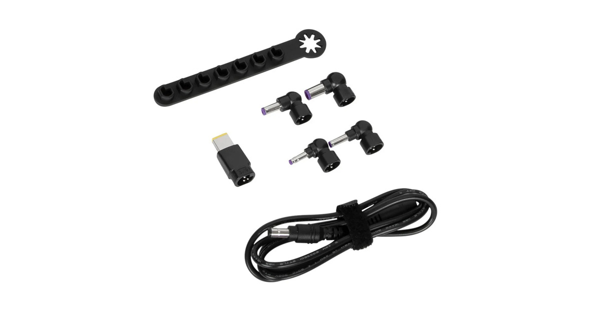 Targus90 W Legacy accessoireset (DC-kabel naar tip + 5 tips + opberghouder) adapter  (Zwart, voor Targus dockingstations)