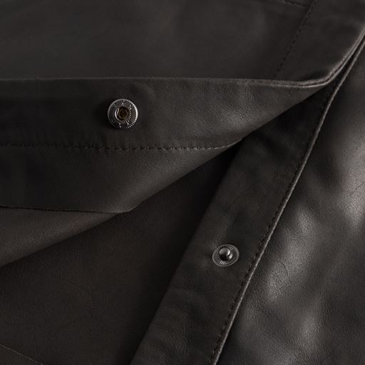 Depeche Leather Skjorte, Charcoal, 38