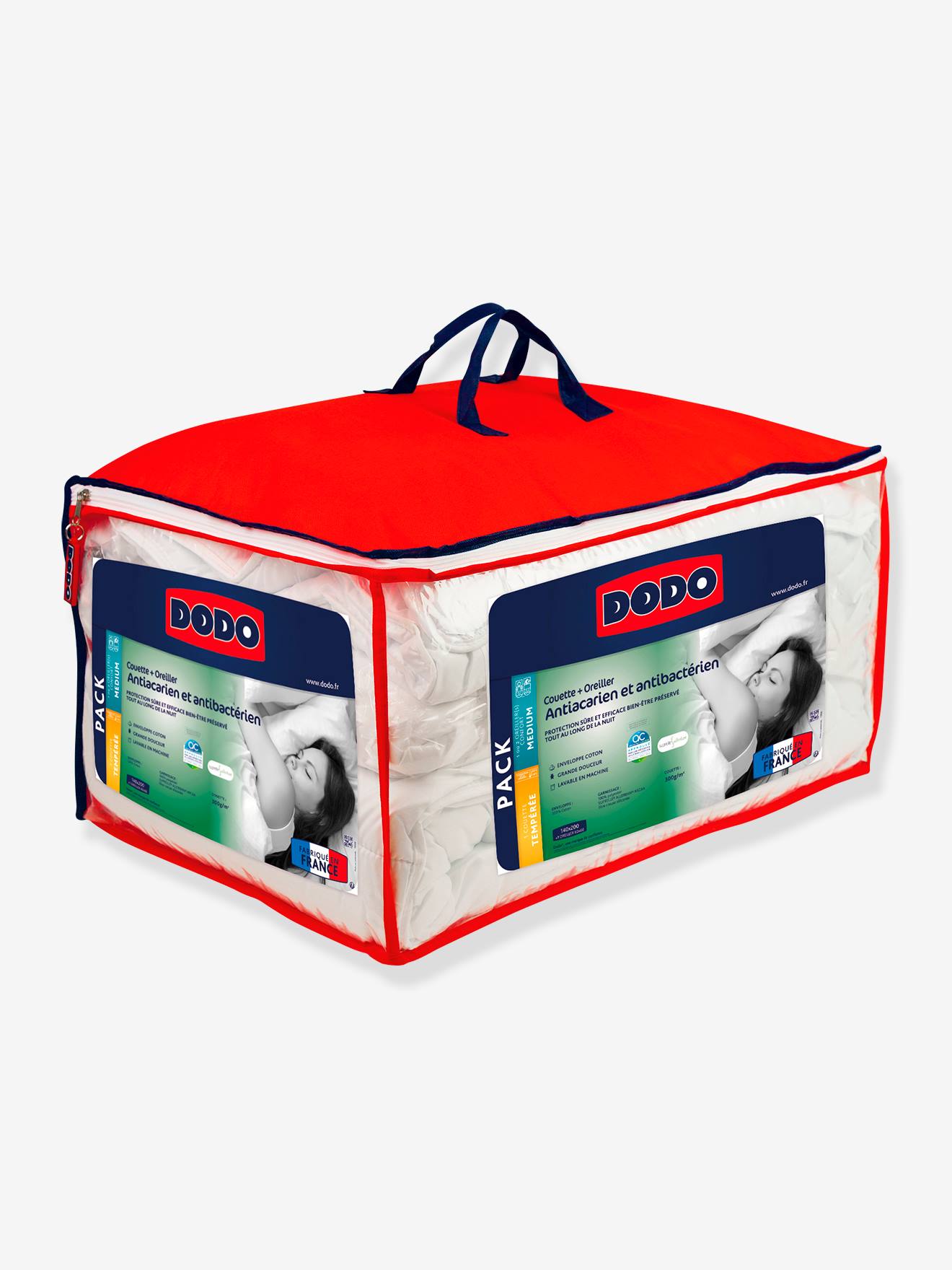 Conjunto nórdico para clima temperado + travesseiro de algodão macio, antiácaro e antibacteriano, DODO branco claro liso