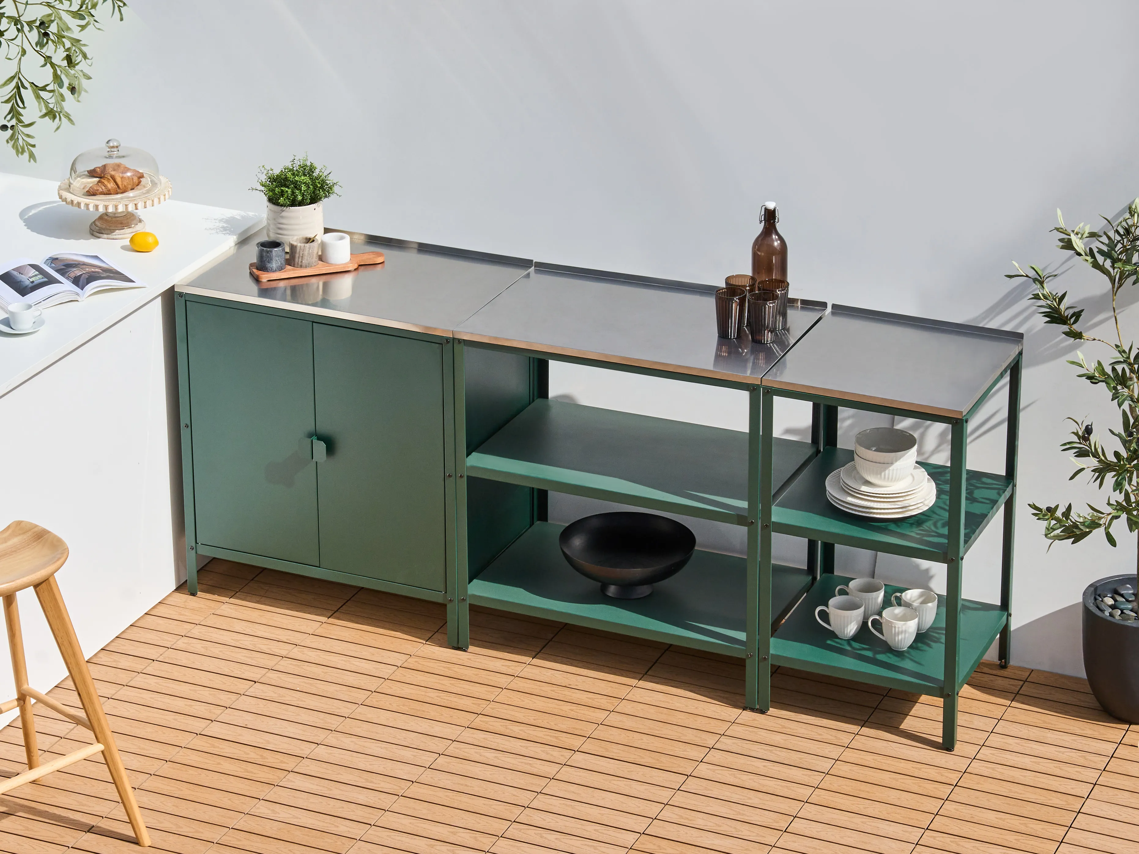 Tuin keukenset 3-delig VILAMA Metaal Groen
