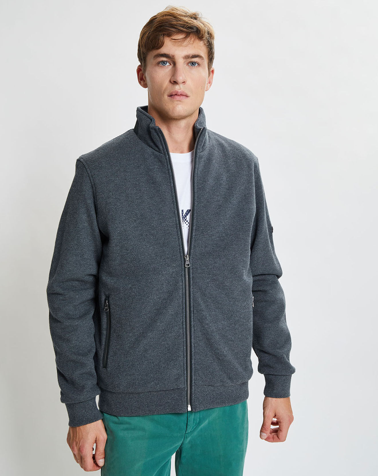 Hackett London Bombers en jersey Point gris