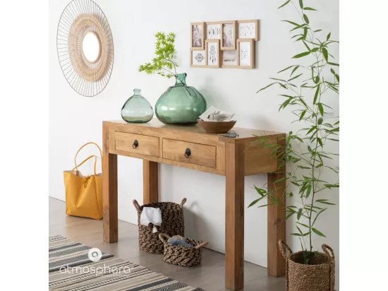 Vase rond en Verre recyclé Vert kaki H 33 cm