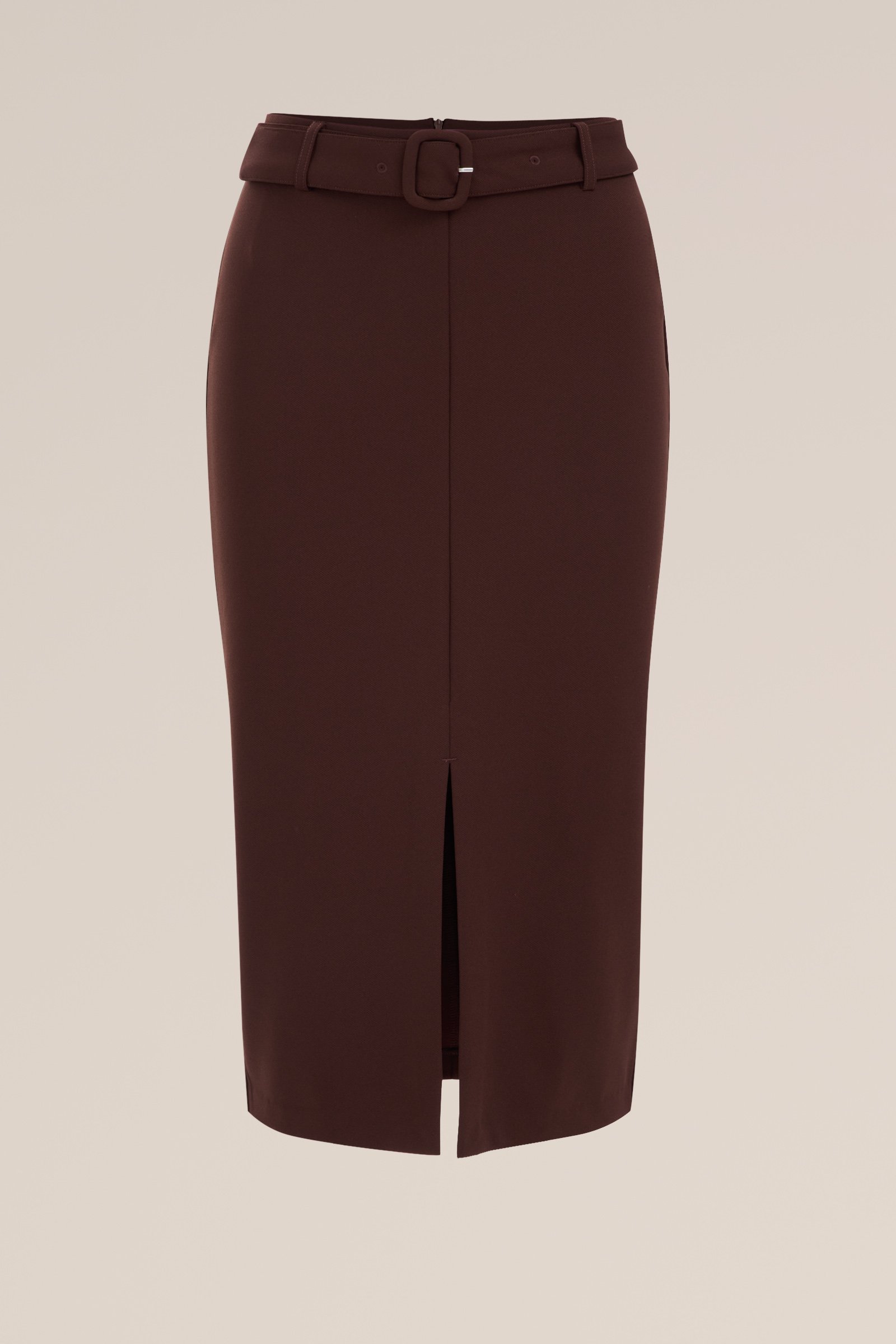 rok met ceintuur WE Fashion Donkerbruin