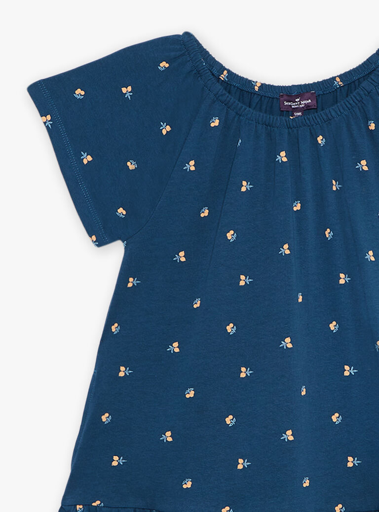 Robe bleu marine à imprimé clémentine