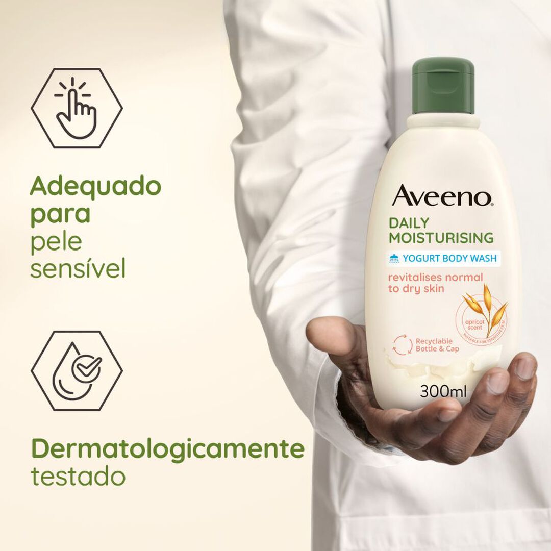 AVEENO  Gel Banho de Iogurte Daily Moisturising - Damasco & Mel - 300ml