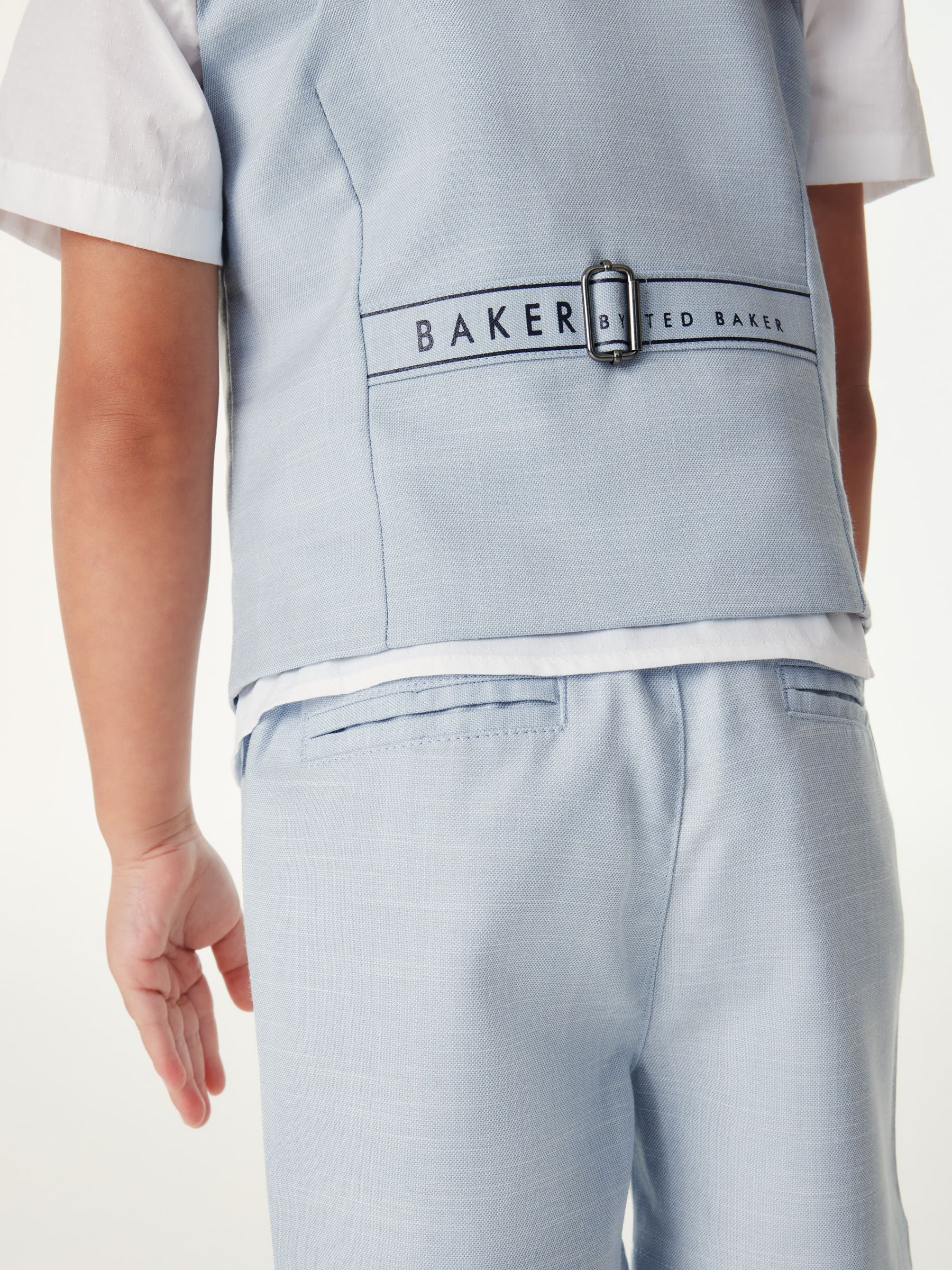 Baker by Ted Baker blauwe set van overhemd, gilet en short
