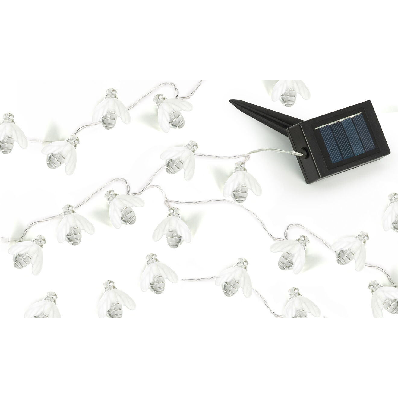 Pratik Garden Guirlande solaire 20 LED abeilles blanc/transparent - 4.7 m