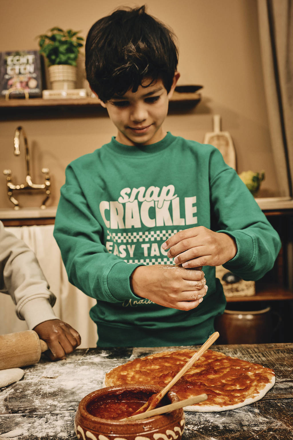 Z8 sweater Jay met tekstopdruk groen