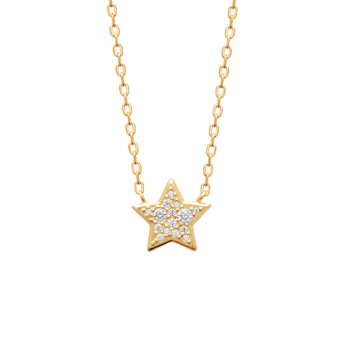Collier Brillaxis plaqué or étoile