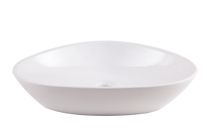 Vasque salle de bains à poser GoodHome Citrine en céramique coloris blanc l.58 x P.58 x H.14 cm
