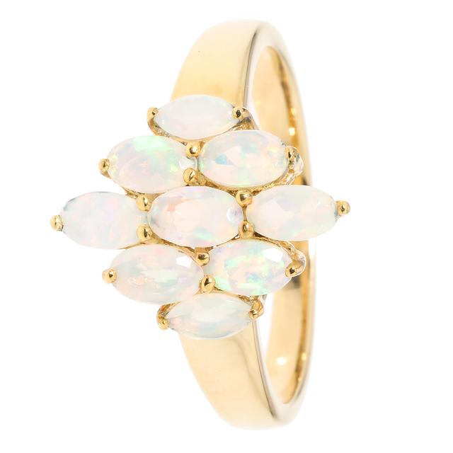 Cocktail-Ring, Afrikanischer Opal, Silber 925 vergoldet