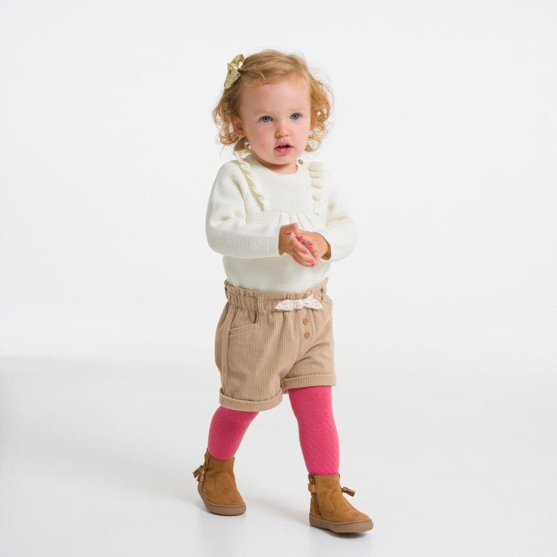 Pull maille tricot à volants blanc bébé fille Blanc