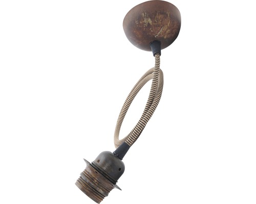 E27-lamphouder met vintage/roest textielkabel, 1 m