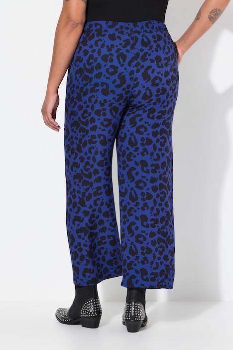 Hose, weit und gerade, Animal-Print, Elastikbund