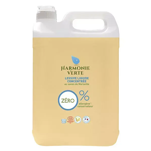 Detergente líquido concentrado para roupas Harmonie Verte, Sabão de Marselha, 5L